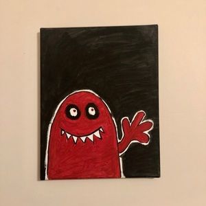 “Friendly Monster” Cute Handpainted Wall Art